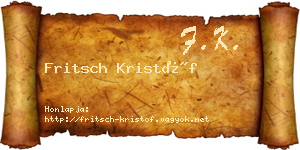 Fritsch Kristóf névjegykártya